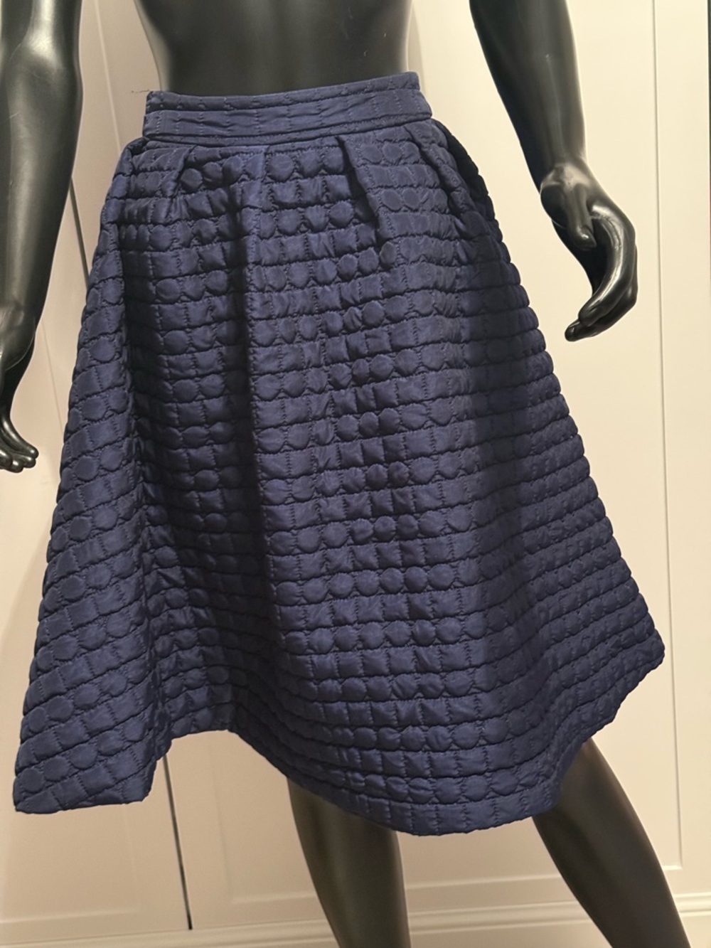 Gracia Navy Quilted Circle Skirt